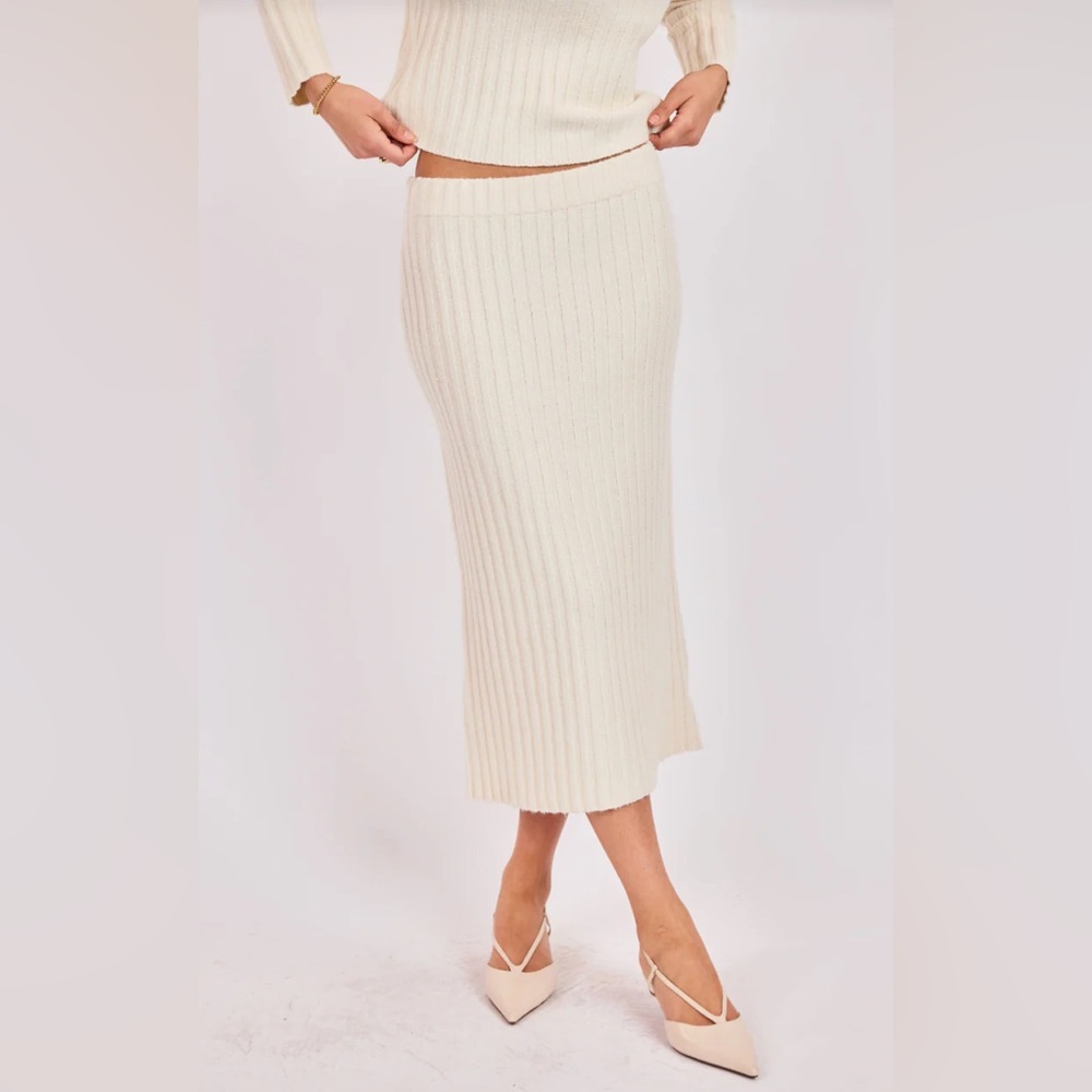 Cosette Rib Knit Midi Skirt